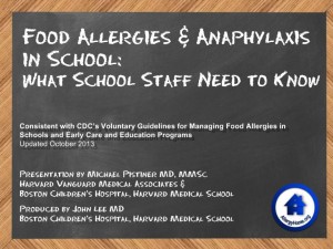 Slide 1 of Staff Food Allergies Training